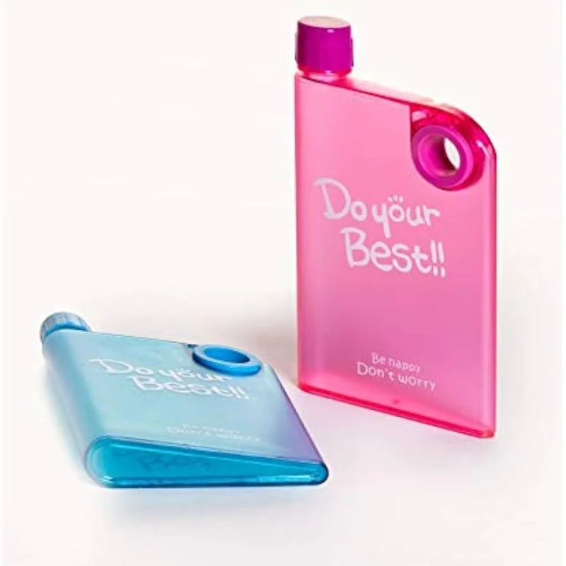 Pink Ultra Slim Notebook Style Water Bottle 380ml | Portable Memo Bottle for Travel, School & Office - Image 4