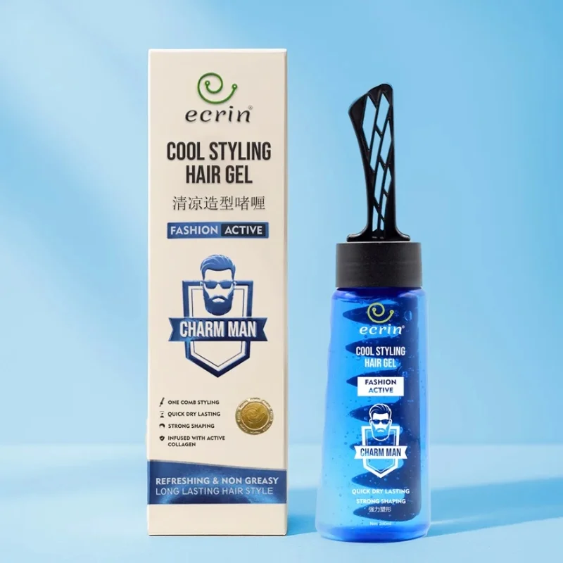 ECRIN Cool Styling Hair Gel 280ml with Active Collagen Strong Hold & Cool Fresh Effect - Image 8