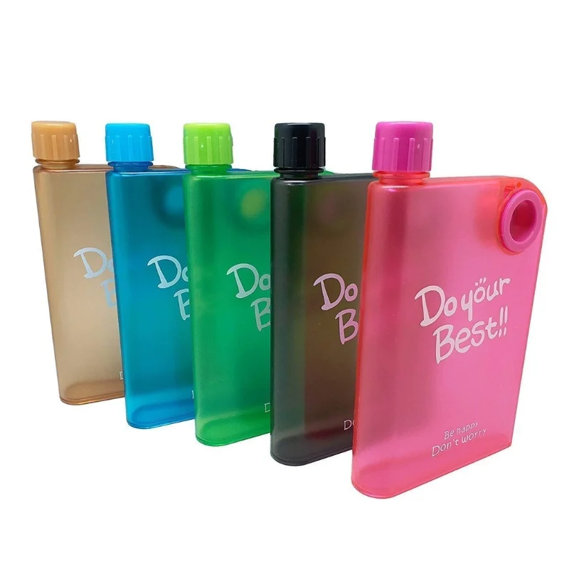 Orange Ultra Slim Notebook Style Water Bottle 380ml | Portable Memo Bottle for Travel, School & Office - Image 5
