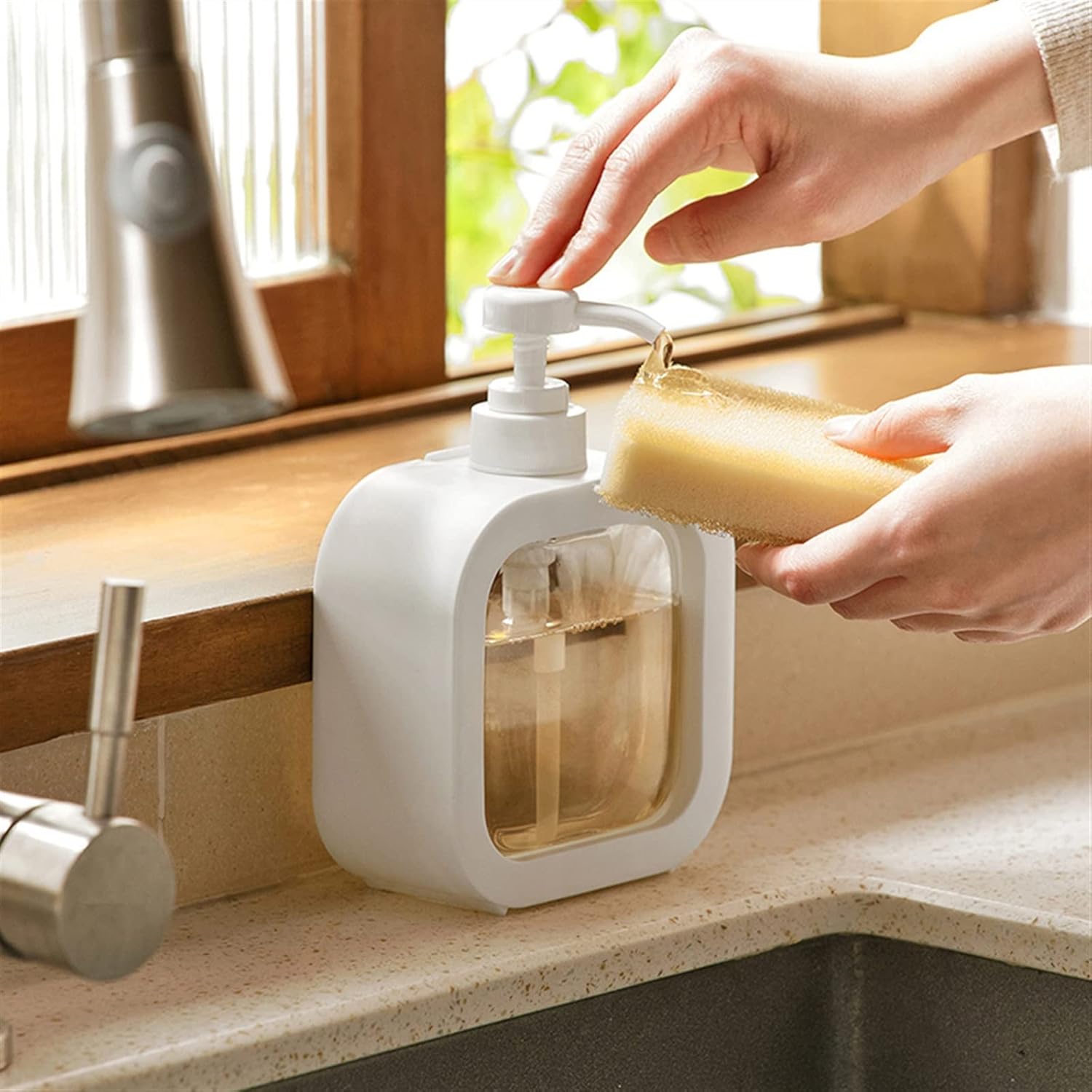 Portable Refillable Soap Dispenser Bottle | 300ml 500ml Clear Pump Bottle for Kitchen Bathroom Shower Lotion Shampoo - Image 5
