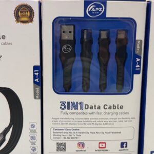3-in-1 Fast Charging Cable 100W 480Mbps 120cm Type-C Micro Lightning Durable Design