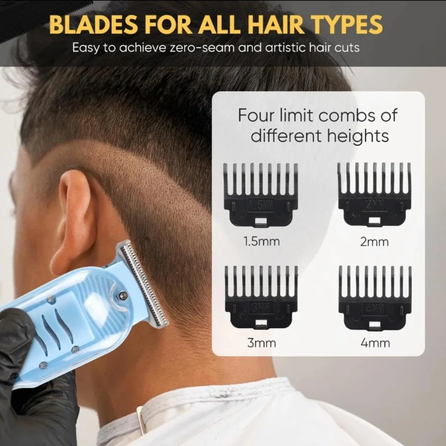 Transparent LCD Electric Hair Trimmer | USB Rechargeable | Professional Grooming - Image 4