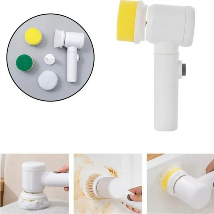 5-in-1 Rechargeable Magic Brush | Handheld Electric Scrubber | 360° Rotating with 3 Replaceable Multipurpose Brush Heads - Image 5