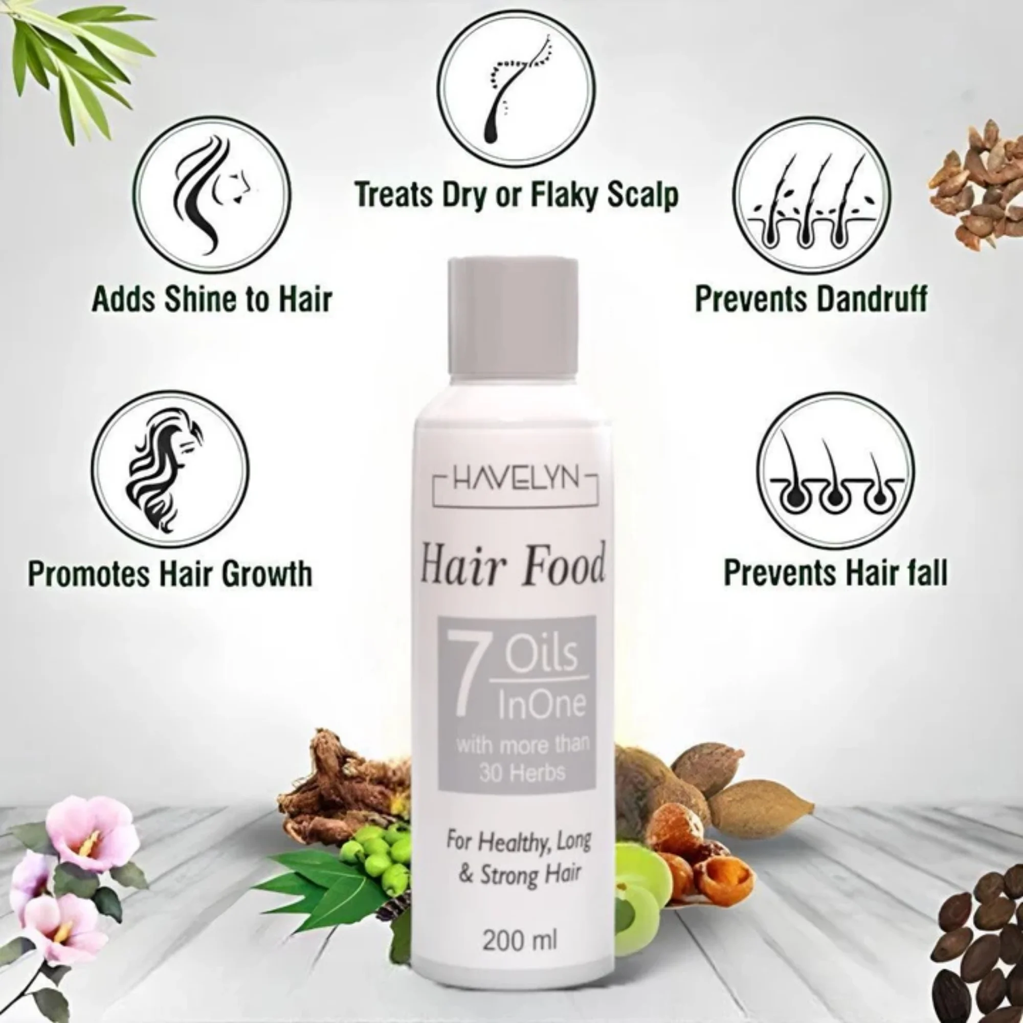 Havelyn Hair Food Oil 200ml | 7 Oils & 30+ Herbal Extracts for Strong & Healthy Hair - Image 6