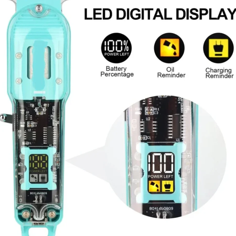 Transparent LCD Electric Hair Trimmer | USB Rechargeable | Professional Grooming - Image 3