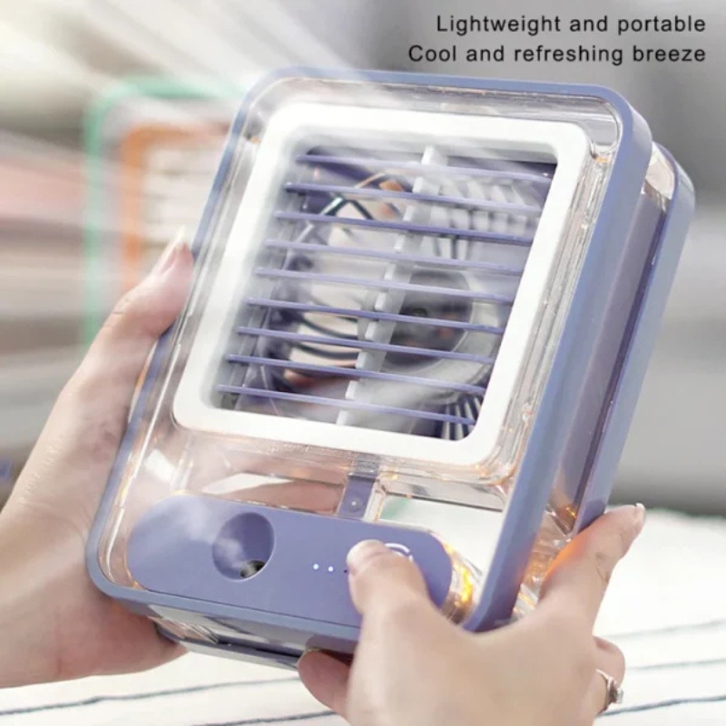 Portable USB Air Cooler Fan – 3-Speed, Mist Spray, Rechargeable | Random Color - Image 5