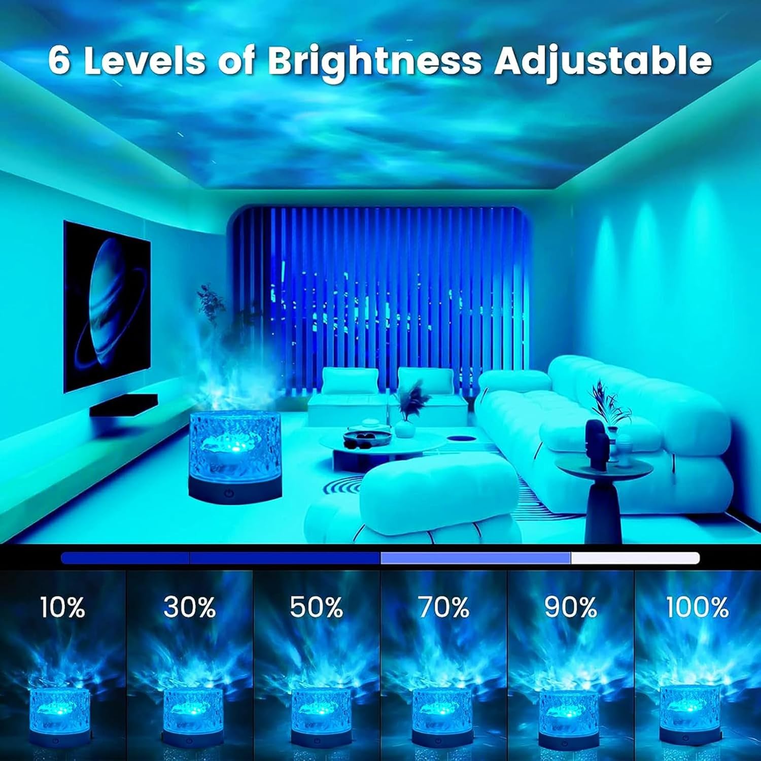 Water Ripple Lamp | 16-Color Rotating LED Night Light with Remote - Image 6