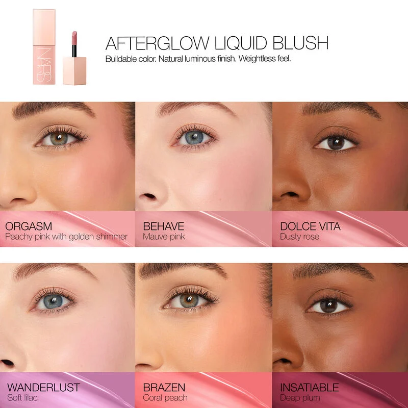 Behave | NARS Afterglow Liquid Blush 7ml Buildable Hydrating Blush with Sodium Hyaluronate and Vegan Protein - Image 3