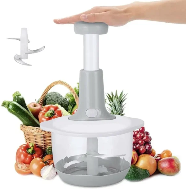 2L Manual Hand Push Chopper & Multifunctional Mixer | Vegetable Chopper, Meat Grinder, and Baby Food Maker - Image 3