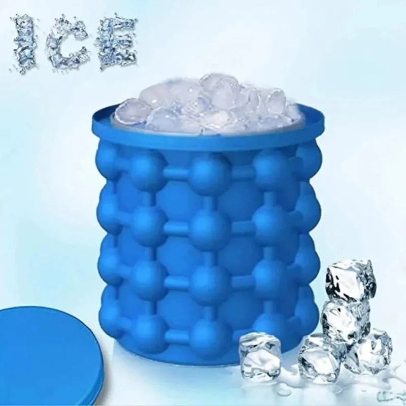 Silicone Ice Genie Cube Maker | 2-in-1 Ice Bucket Mold | Portable Soft Silicone Ice Cube Maker for Travel & Outdoor - Image 4