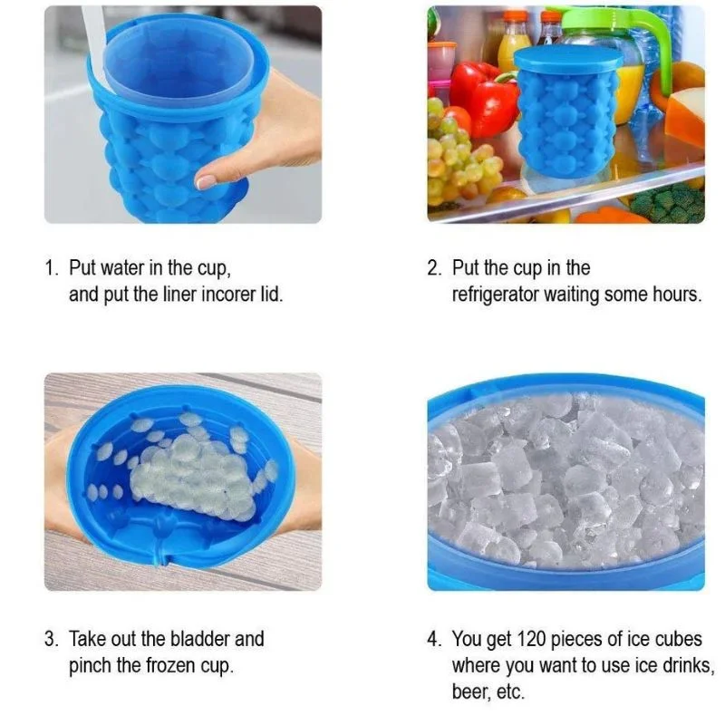 Silicone Ice Genie Cube Maker | 2-in-1 Ice Bucket Mold | Portable Soft Silicone Ice Cube Maker for Travel & Outdoor - Image 6