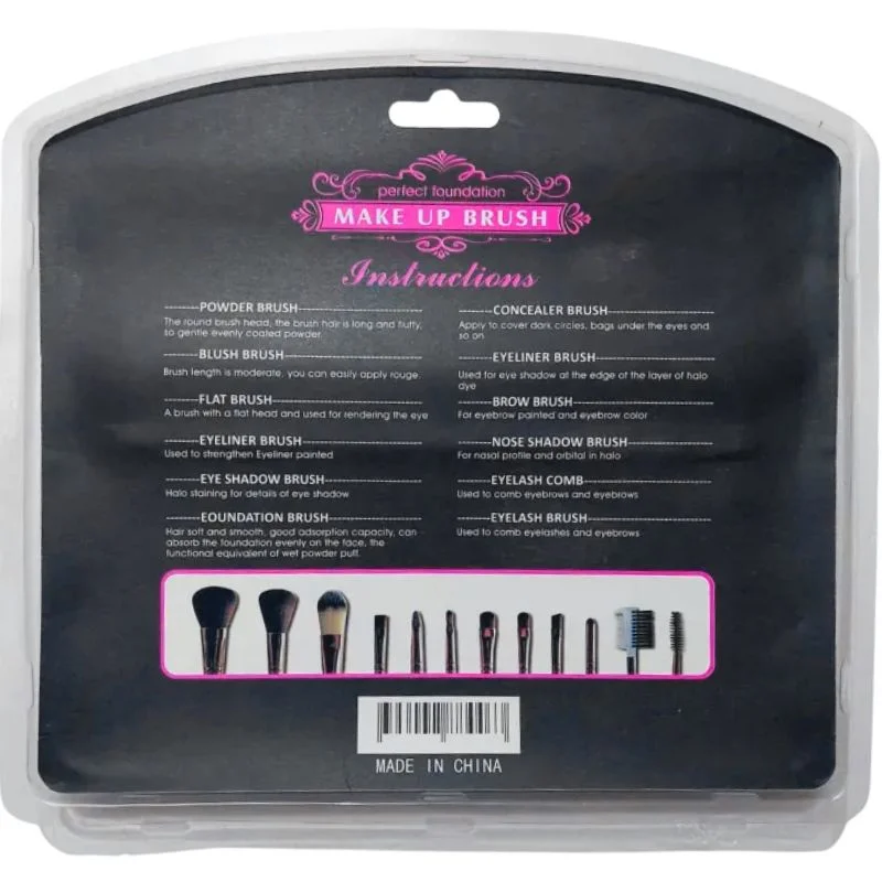 Makeup Brush Set – 12-Piece Professional Makeup Tool Kit | Soft, High-Quality Synthetic Bristles | Huada | Fit Me | Pabibrow - Image 6