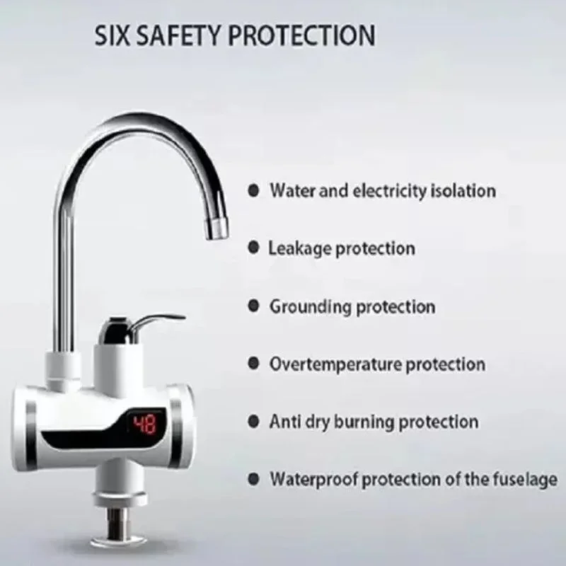 Electric Instant Heating Faucet | Digital Temperature Display | Kitchen & Bathroom Hot Water Tap - Image 4