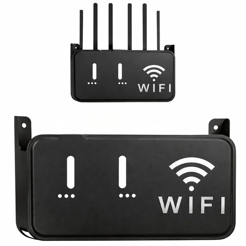 Light Gray WiFi Router Storage Box & Wall Mount Shelf Universal Cable Organizer | Space-Saving Holder for Modem, Set-Top Box & Smart Devices | Home & Office Use - Image 4