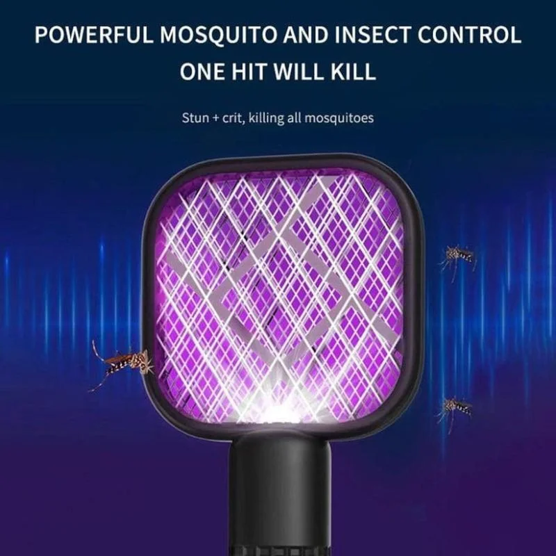 Portable Mini Mosquito Swatter | USB Rechargeable Electric Bug Zapper with LED Night Light | Random color - Image 5