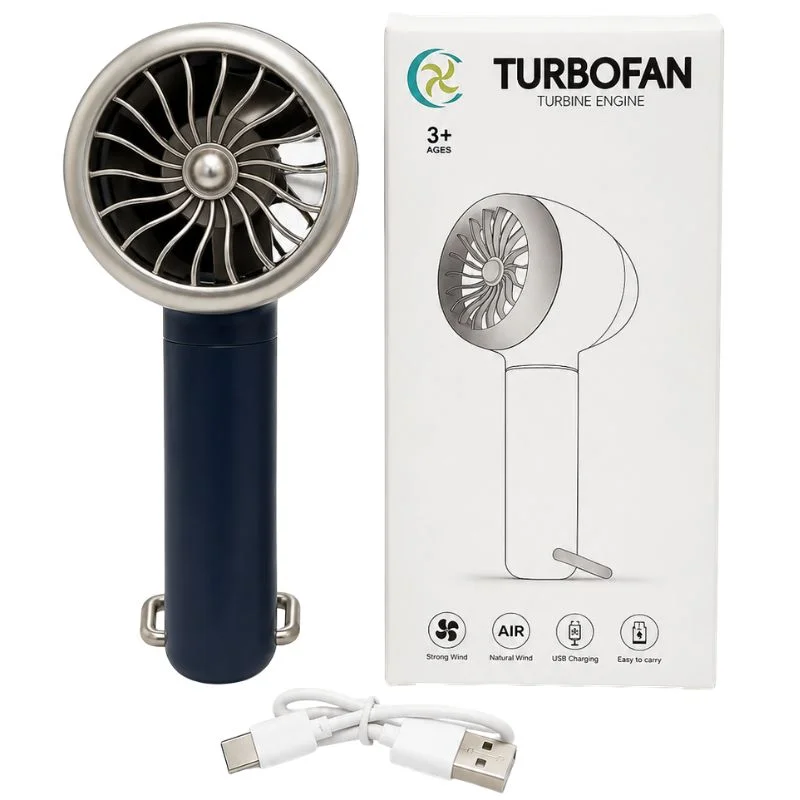 TurboFan Rechargeable Mini Cooling Fan | Portable Handheld USB Turbo Fan with 3 Speed Modes | Random color - Image 5