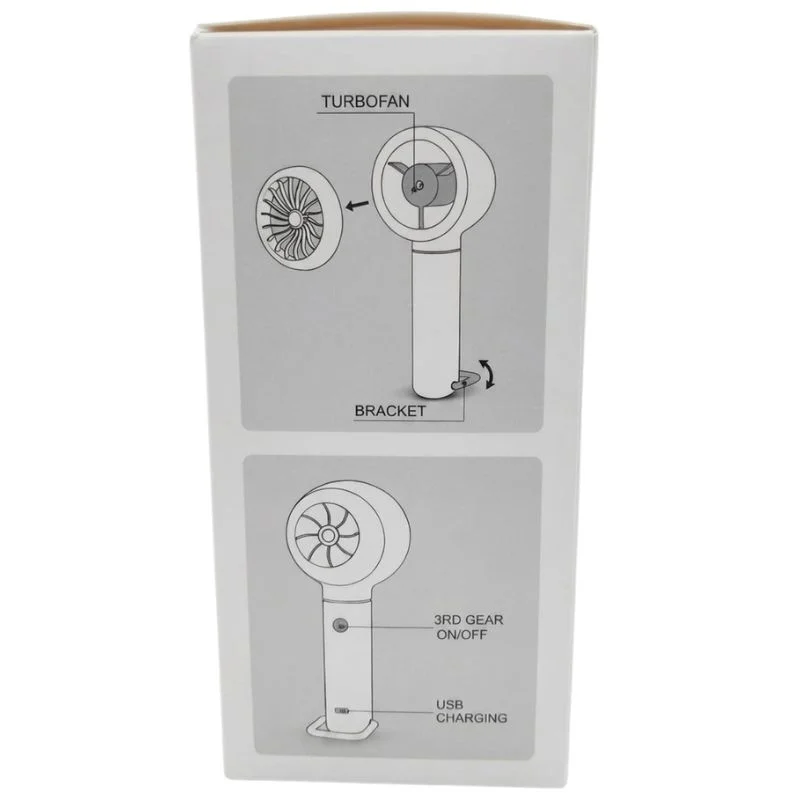 TurboFan Rechargeable Mini Cooling Fan | Portable Handheld USB Turbo Fan with 3 Speed Modes | Random color - Image 3
