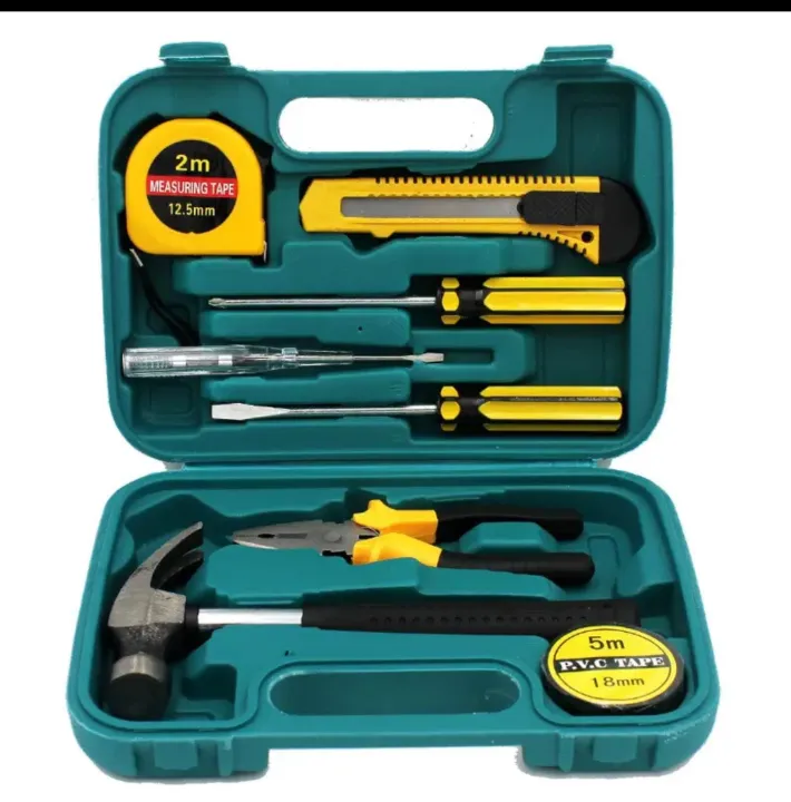 8 PCS Professional Tool Set with Storage Box | YL-8009A Model | Durable Home Repair & DIY Toolkit | Organized Plastic Storage Box - Image 10