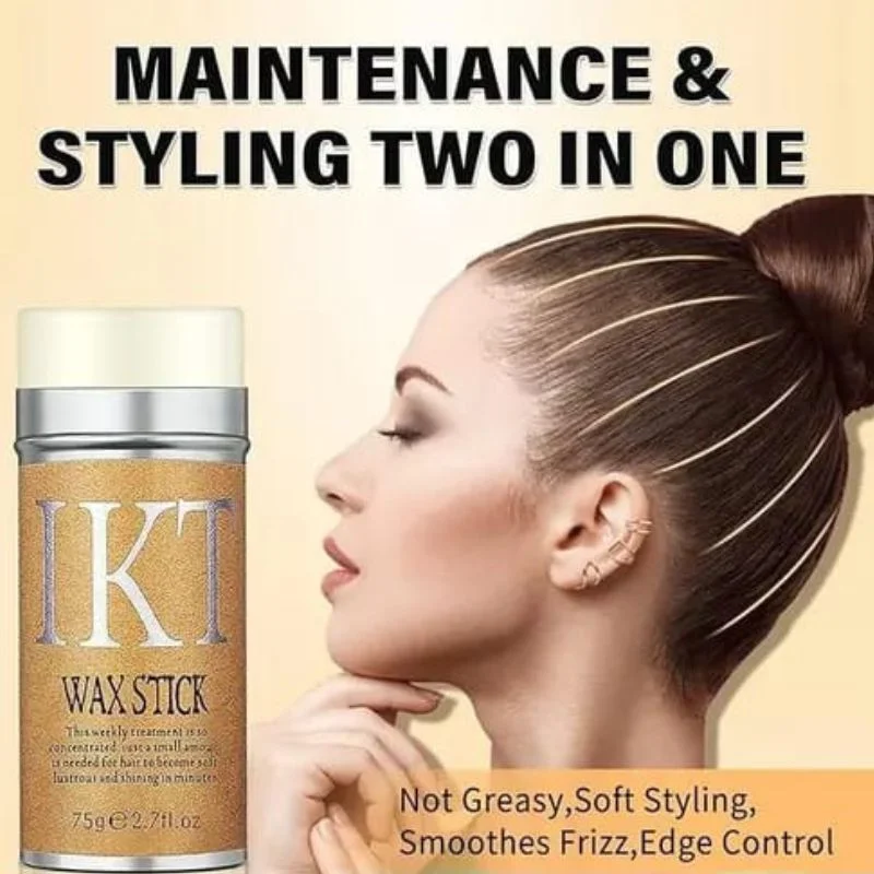 IKT Hair Wax Stick | Strong Hold Styling Gel Cream for Men Women & Kids | Frizz Control Edge & Fluffy Hair Setter - Image 4