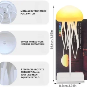 LED Jellyfish Lamp RGB Mood Light | Voice Control Fantasy Jellyfish Night Light  | Decorative Bedroom & Living Room Lighting