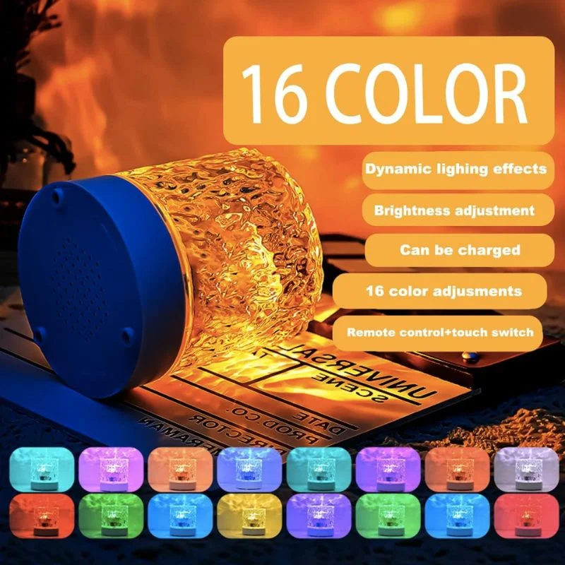 16 Colors Northern Lights Water Ripple Lamp | RGB Ocean Wave Projector Light with Remote Control | Rechargeable Ceiling & Room Atmosphere Lamp - Image 5