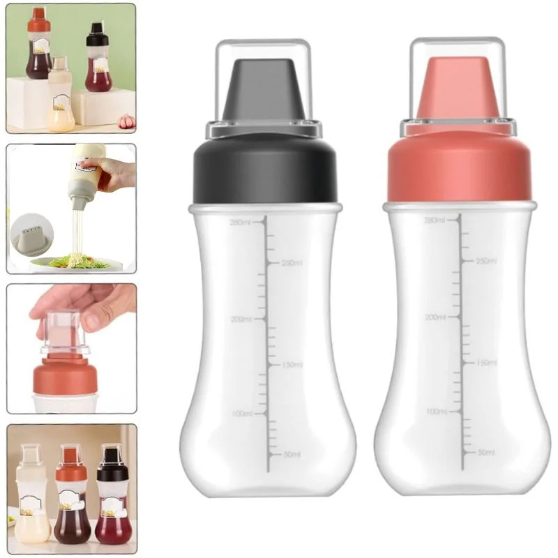 5 Hole Squeeze Sauce Bottle | Refillable Condiment Dispenser with Lid | Multipurpose Ketchup & Hot Sauce Bottle for Kitchen | Black Cap - Image 10