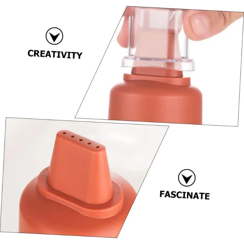 5 Hole Squeeze Sauce Bottle | Refillable Condiment Dispenser with Lid | Multipurpose Ketchup & Hot Sauce Bottle for Kitchen | Black Cap - Image 5