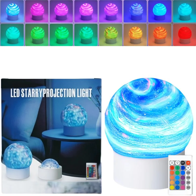 2-in-1 Ocean Wave Projector Light & Northern Aurora Lamp | 16 Colors RGB Night Light Projector | Bedroom Mood Lamp - Image 6