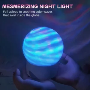 2-in-1 Ocean Wave Projector Light & Northern Aurora Lamp | 16 Colors RGB Night Light Projector | Bedroom Mood Lamp