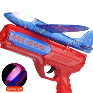 Catapult Gun Aircraft Toy for Kids | Foam Airplane Launcher Glider Flying Toy 2-in-1