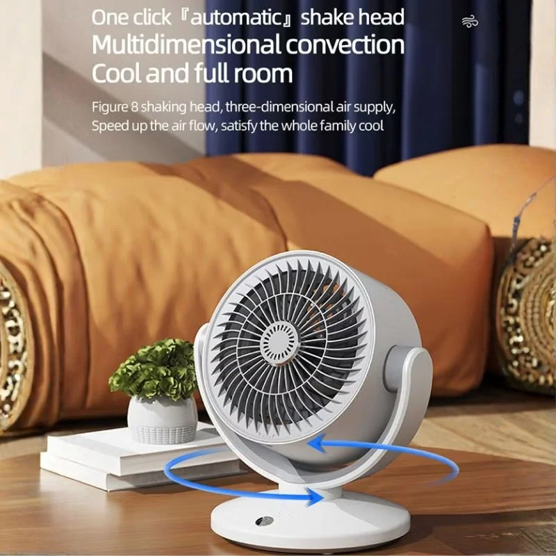 Oscillating Desktop Circulating Fan FT-905 | Rechargeable Mini Table Fan with LED Display & 3 Speeds - Image 6