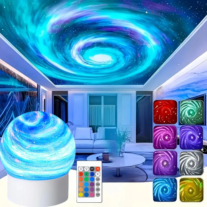 2-in-1 Ocean Wave Projector Light & Northern Aurora Lamp | 16 Colors RGB Night Light Projector | Bedroom Mood Lamp - Image 7