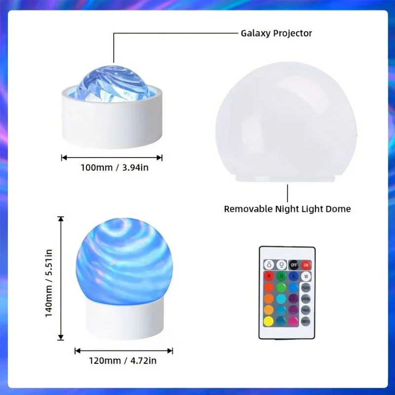 2-in-1 Ocean Wave Projector Light & Northern Aurora Lamp | 16 Colors RGB Night Light Projector | Bedroom Mood Lamp - Image 8