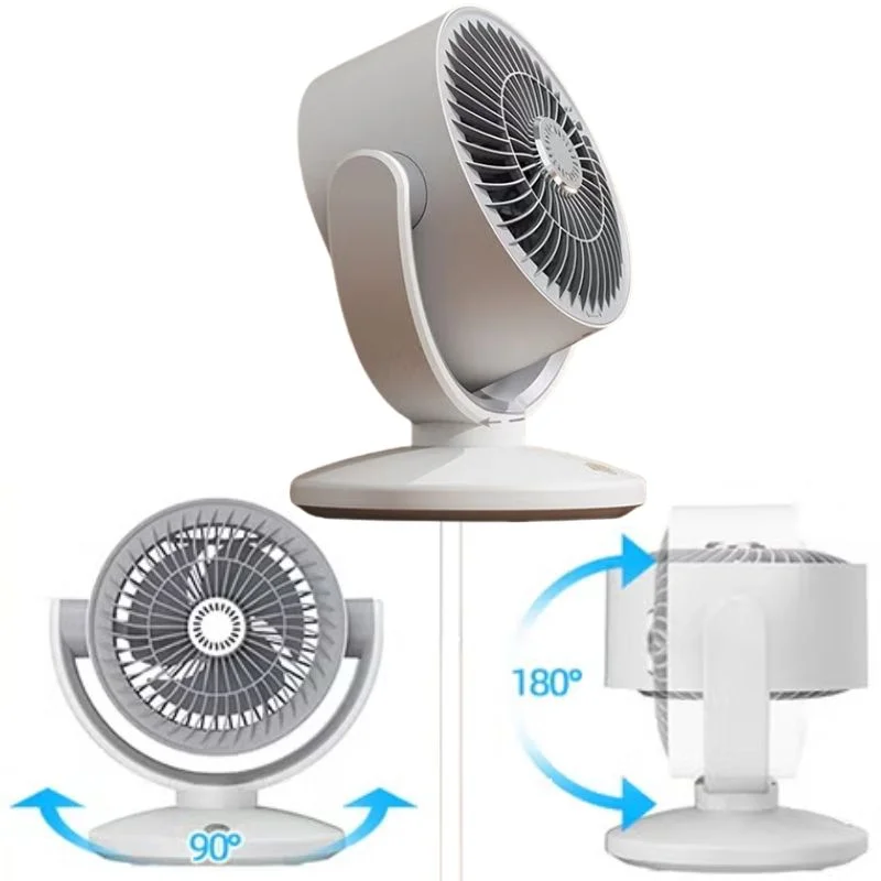 Oscillating Desktop Circulating Fan FT-905 | Rechargeable Mini Table Fan with LED Display & 3 Speeds - Image 4