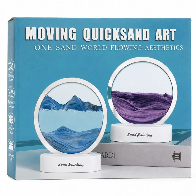 3D Moving Sand Art LED Lamp | Flowing Sandscape Painting Display | USB Decorative Table Lamp for Home & Office | Random Color - Image 8