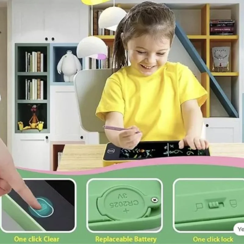 LCD Drawing Pen Case for Kids | Writing Tablet Pencil Box with Screen Lock & One-Key Erase | Random Color - Image 5
