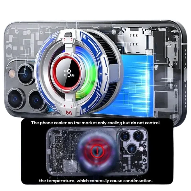 CX16 Magnetic Mobile Cooling Fan | Semiconductor Phone Cooler with RGB Lights | Fast Cooling Gaming Radiator for Android & iPhone - Image 7