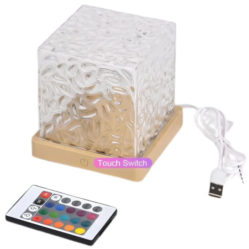 16 Colors Crystal Cube Ambient Light | RGB Water Ripple Lamp Projector with Remote Control | Dynamic Underwater Effect Mood Light for Bedroom, Living Room & Home Decor - Image 3