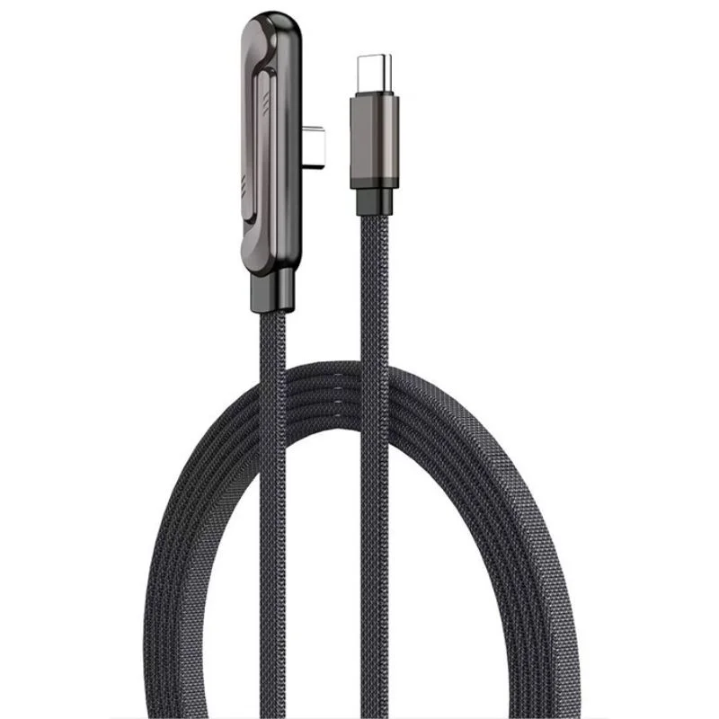 USB-C Fast Charging Cable with Foldable Phone Stand | 2-in-1 Braided Data Cable for iPhone, Samsung & Type-C Devices | 240W - Image 3