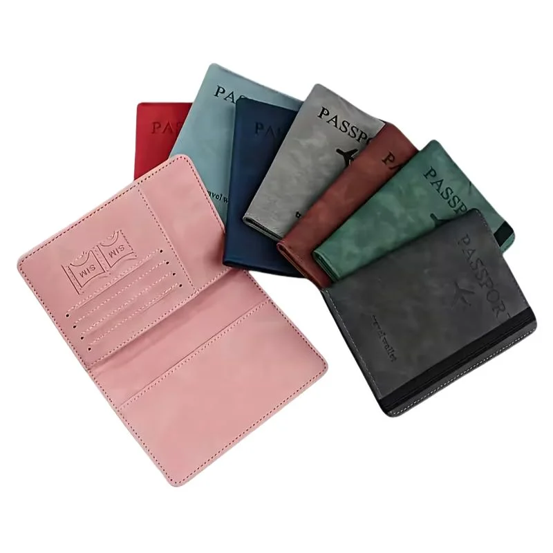 RFID Blocking Passport Wallet | PU Leather Travel Document Holder with Card & Cash Pockets | Random Color - Image 4