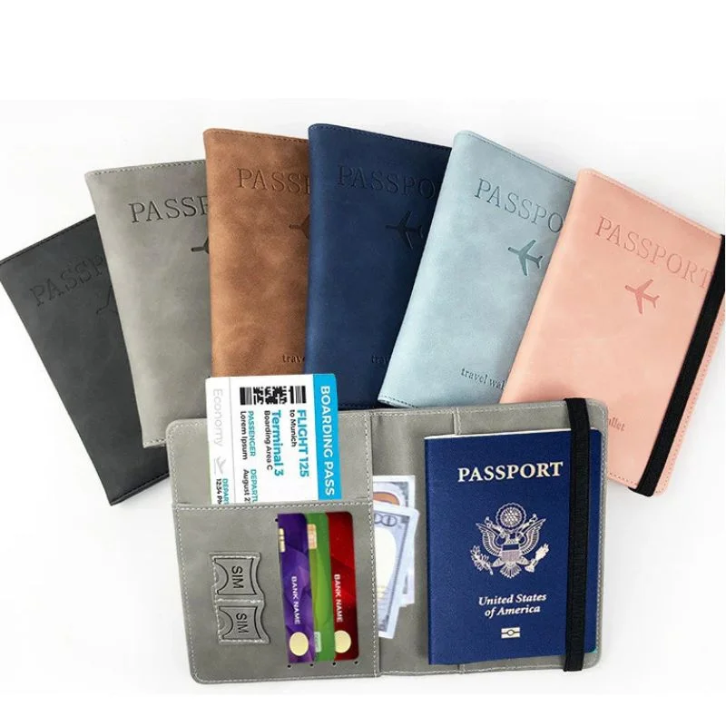 RFID Blocking Passport Wallet | PU Leather Travel Document Holder with Card & Cash Pockets | Random Color - Image 8