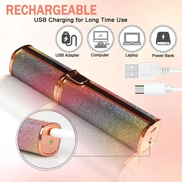 Flawless 2-in-1 Eyebrow Trimmer | Rechargeable Hair Remover with USB Charging Cable & Cleaning Brush - Image 3