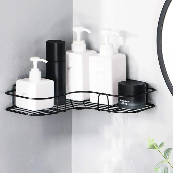 Wall Corner Rack | Multipurpose Kitchen & Bathroom Corner Organizer | Metal Wall Mount Storage Rack - Image 4