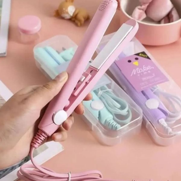 Mini Portable Ceramic Hair Straightener & Curler | Frizz-Free Smooth Hair | Random Color - Image 9
