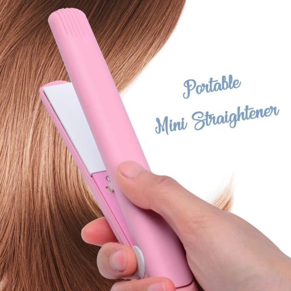 Mini Portable Ceramic Hair Straightener & Curler | Frizz-Free Smooth Hair | Random Color - Image 5