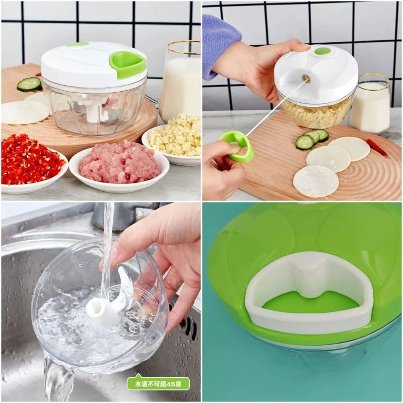 Manual Mini Hand Pull Food Chopper | Spin Cutter Vegetable & Fruit Chopper | Food Processor for Onion, Garlic, Salad & Kitchen Use - Image 4