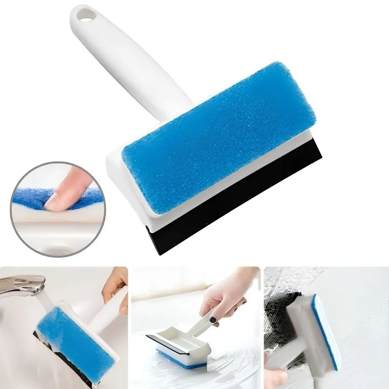 2-in-1 Foam Window Wiper & Glass Cleaner | Rubber Squeegee with Foam Sponge | Car Windshield, Mirror & Kitchen Glass Cleaning Brush - Image 7