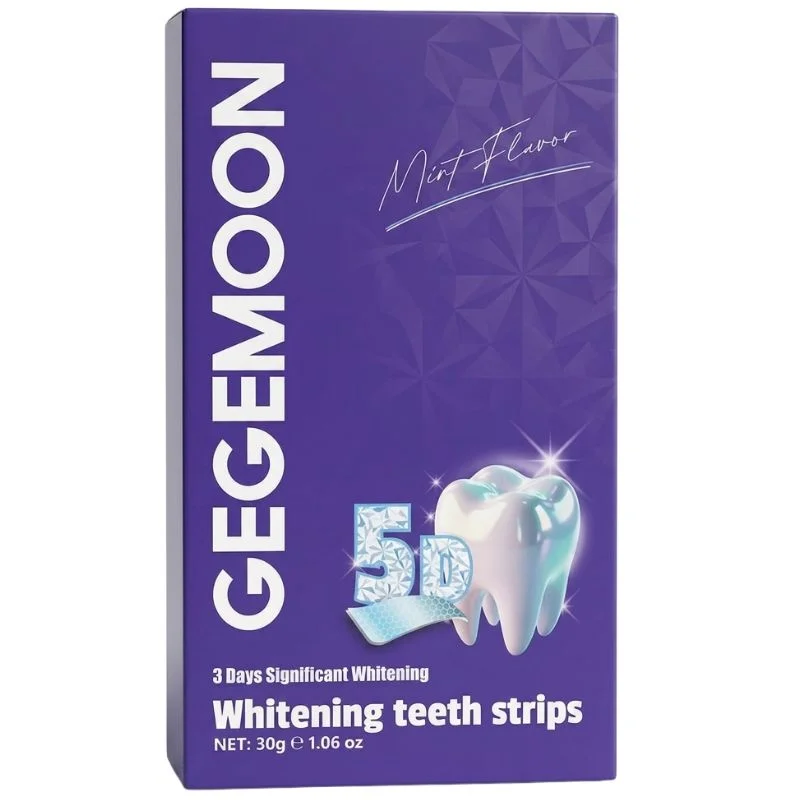 Gegemoon 5D Teeth Whitening Strips | Professional 5-Day Whitening Kit | Enamel Safe Teeth Whitening Strips | Deep Stain Removal | Mint Flavor | 7 Pairs - Image 3