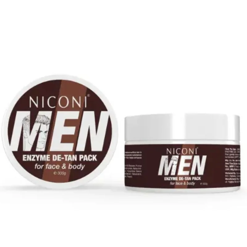NICONI Men Enzyme De-Tan Pack for Face & Body | Deep Cleansing & Tan Removal Cream | Brightening & Hydrating Formula | For All Skin Types | 300g - Image 5