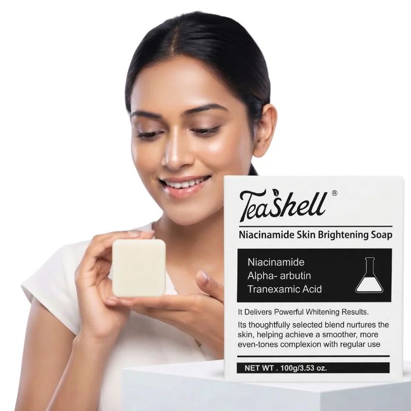 TeaShell Niacinamide Skin Brightening Soap | Face & Body Brightening Bar with Niacinamide, Alpha Arbutin & Tranexamic Acid | Deep Cleansing Formula | For Men & Women | 100g - Image 5